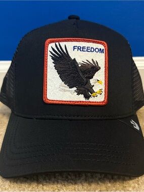 Goorin Bros The Freedom Eagle Black Trucker Hat New Nwt